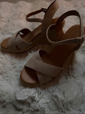 J. Crew Neutral Crisscross Ankle-Strap Sandals